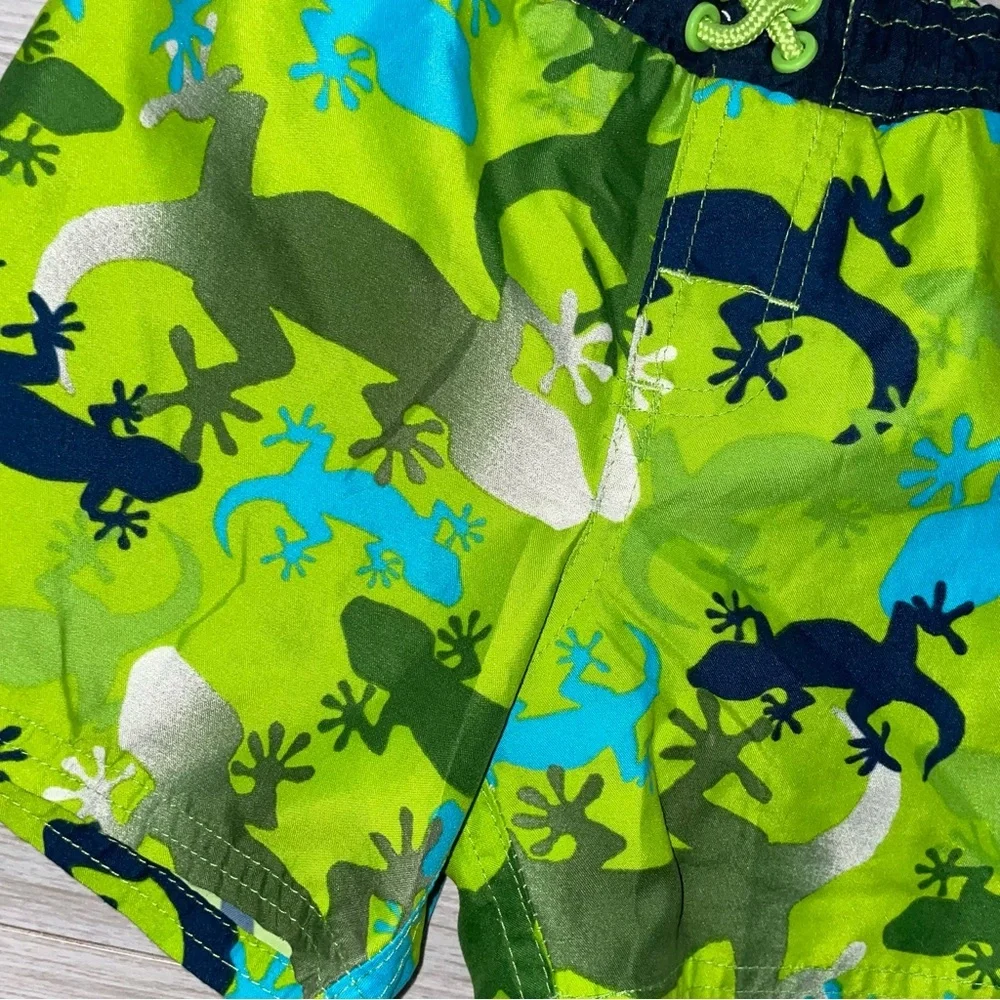 Carter’s Baby Boys Swim Trunks 18 Months Green Gecko Print Mesh Lined